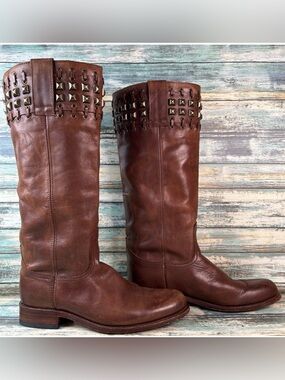 Sendra Knee High Boots Womens Size 8 Brown Leather Pull On